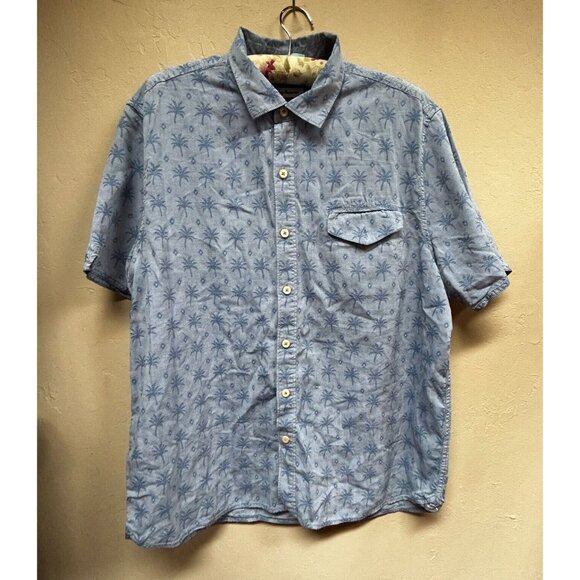 Tommy Bahama Mens Button Up Short Sleeve Jacquard Reverse Print Camp Shirt XL